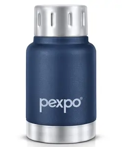 Pexpo Cameo Hot & Cold 160ml Stainless Steel Water Bottle|Denim Blue| Vacuum Insulated| Leak proof & BPA Free| Screw Cap| Office, School, Gym, & Travelling|Men, Women & Kids
