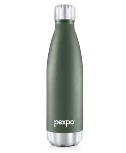 PEXPO Electro 24 Hrs Hot & Cold ISI Certified Flask | Stainless Steel Water Bottle - 500ml Military Green | Thermoflask | Office Bottle | Workout | Travelling | Home | Adults & Kids