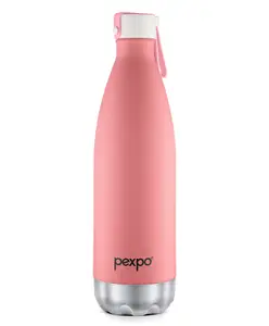 Pexpo Espresso ISI Certified|Hot &Cold|Vacuum Insulated|Stainless Steel Water Bottle-1 Litre|Pink|Silicon Strap|Home|School|College|Gym|Travelling|Hiking