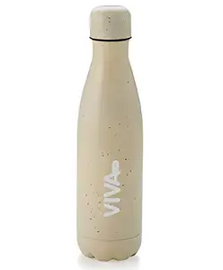 SCHOOLISH Stainless Steel Water Bottle, Double Wall Vacuum Insulated Travel Mug 100% Leak & Sweat Proof BPA Free, Cold 12 Hrs/Hot 12 Hrs Perfect for Camping, Cycling, Gym, School 500 ML - PACK OF 1 - COLOR MAY VARY