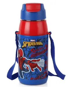 Cello Puro Steel-X Hydra Kid Spiderman Print Stainless Steel Water Bottle Blue - 520 ml (Print May Vary)