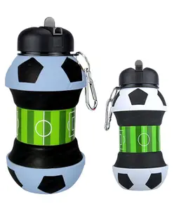 Bunie Football Shaped Expandable Silicone Sipper Bottle Pack of 1 Random Color