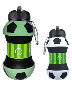 Bunie Football Shaped Expandable Silicone Sipper Bottle Pack of 1 Random Color