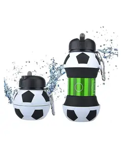 Bunie Football Shaped Expandable Silicone Sipper Bottle White