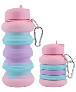Bunie Expandable Silicone Sipper Bottle for Kids 1 Pc Pink