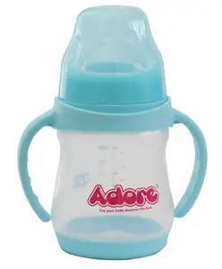 Adore Jiggle 2 Stage Wideneck Feeding Bottle with Twin Handle- 150ml- Blue
