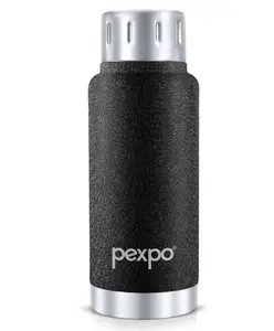 Pexpo Cameo Hot & Cold 300ml Stainless Steel Water Bottle|Black| Vacuum Insulated| Leak proof & BPA Free| Screw Cap| Office, School, Gym, & Travelling|Men, Women & Kids