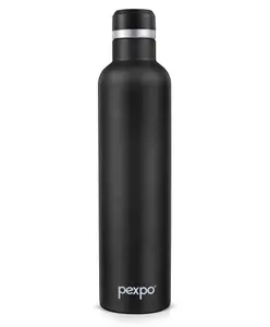 Pexpo Stainless Steel Hot and Cold Vacuum Insulated ISI Certified Flask,750 ml, Knight Black, Set of 1, Oreo | Double Wall Flask | BPA Free | Office | School | Home | Hiking | Gym