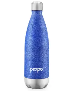 PEXPO Electro 24 Hrs Hot & Cold ISI Certified Flask | Stainless Steel Water Bottle - 750ml Blue | Thermoflask | Office Bottle | Workout | Travelling | Home | Adults & Kids