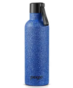 Pexpo Oslo Hot & Cold Stainless Steel Water Bottle |Thermosteel Flask|Vacuum Insulated |ISI Certified |500ml, Blue| Gift for Girls & Boys|Office | Home | Gym | Adults