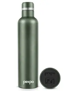 Pexpo Stainless Steel Hot and Cold Vacuum Insulated ISI Certified Flask,750ml, Military Green, Set of 1, Oreo | Double Wall Flask | BPA Free | Office | School | Home | Hiking | Gym