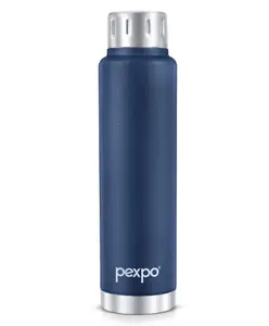 Pexpo Cameo ISI Certified Hot & Cold 500ml Stainless Steel Water Bottle|Denim Blue| Vacuum Insulated| Leak proof & BPA Free| Screw Cap| Office, School, Gym, & Travelling|Men, Women & Kids