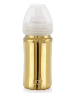 Dr. WateR Dr.WaterR Stainless Steel Baby Feeding Bottle Wide Neck Gold Premium- Milk, Water - 300ml