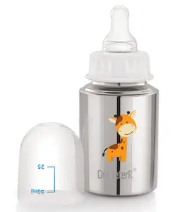 Dr. WateR Dr.WaterR Stainless Steel Baby Feeding Bottle 150ml 1ExtraNipple Giraffe character Printed