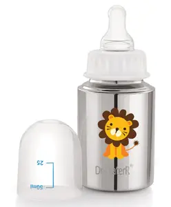 Dr. WateR Dr.WaterR Stainless Steel Baby Feeding Bottle 150ml 1 Extra Nipple Lion character Printed