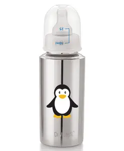 Dr. WateR Dr.WaterR Stainless Steel Baby Feeding Bottle 250ml 1ExtraNipple Penguin character Printed