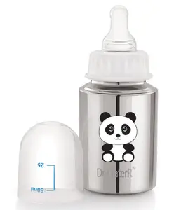 Dr. WateR Dr.WaterR Stainless Steel Baby Feeding Bottle 150ml 1 Extra Nipple Panda character Printed