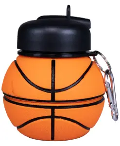 Smily Kiddos Silicone Expandable & Foldable Basket Ball Shaped Water Bottle Orange - 550 ml