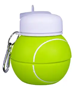Smily Kiddos Silicone Expandable & Foldable Tennis Ball Shaped Water Bottle Green - 550 ml