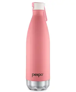 Pexpo Espresso ISI Certified|Hot &Cold|Vacuum Insulated|Stainless Steel Water Bottle-1 litre|Candy Pink|Silicon Strap|Home|School|College|Gym|Travelling|Hiking
