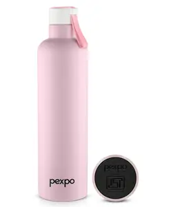 Pexpo Oslo Hot & Cold Stainless Steel Water Bottle |Thermosteel Flask|Vacuum Insulated |ISI Certified |1000ml, Baby Pink| Gift for Girls & Boys|Office | Home | Gym | Adults