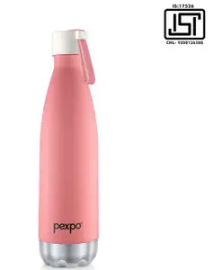 Pexpo Espresso ISI Certified|Hot &Cold|Vacuum Insulated|Stainless Steel Water Bottle-500 ml|Candy Pink|Silicon Strap|Home|School|College|Gym|Travelling|Hiking