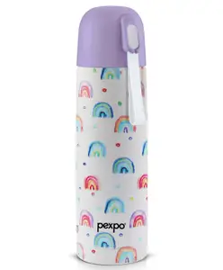 Pexpo Stainless Steel Hot and Cold Vacuum Insulated Flask, 500ml, Rainbow Print, Figo | Durable | Leak-Proof | Eco-Friendly | Flask | Gym | Office |School | Travelling