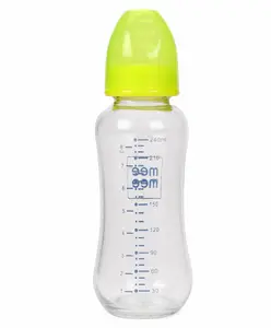 Mee Mee Premium Glass Feeding Bottle Green - 240 ml