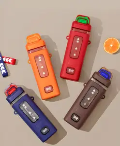 SCHOOLISH 24 OZ fancy water bottles for adults square office double wall plastic water bottle sleeve 700 ML fancy water bottles - PACK OF 1 - COLOR MAY VARY