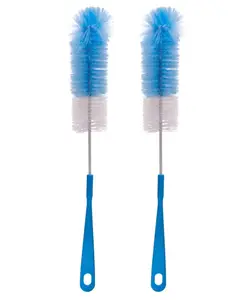 Adore Duece Long Handled Nylon Baby Bottle Cleaning Brush Kit Pack of 2- Blue