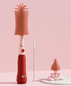 R for Rabbit Hygo Care Bunny Baby Bottle Cleaner 3-in-1 Multipurpose Brush Set - Red
