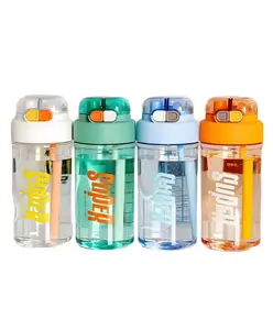 SCHOOLISH Children's straw cup PC plastic portable water bottle students handy water cup for kids 620 ml - Pack of 1 - Color May Vary