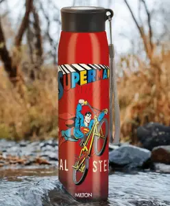 MILTON Handy Design 850 Stainless Steel Single walled Leak Proof Water Bottle, 780 ml, Red (Super Heroes - Superman)