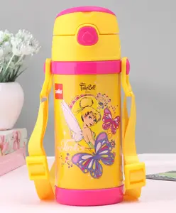 Cello Fairy Stainless Steel Double Walled Water Bottle Yellow - 400 ml