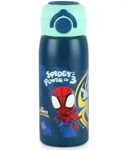 Cello Kidzbee Giggle Web Warriors Stainless Steel Water Bottle - 380 ml