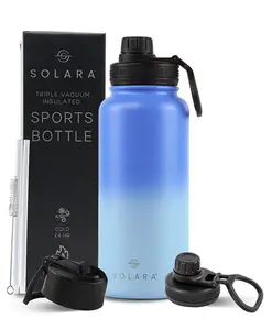 SOLARA Insulated Water Bottle 1000ml, Hot Water Bottle, Thermosteel Water Bottle for Travel, Home, Office, School, Gym, Adults, Water Bottle Hot and Cold, Sipper Bottle, Blue Wave