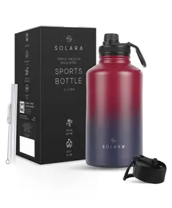 SOLARA Insulated Water Bottle 2000ml, Hot Water Bottle, Thermosteel Water Bottle for Travel, Home, Office, School, Gym, Adults, Water Bottle Hot and Cold, Sipper Bottle, Dark Intentions