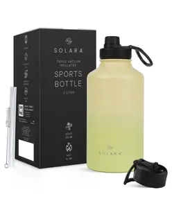 SOLARA Insulated Water Bottle 2000ml, Hot Water Bottle, Thermosteel Water Bottle for Travel, Home, Office, School, Gym, Adults, Water Bottle Hot and Cold, Sipper Bottle,Lime Green