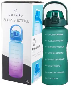 SOLARA 1 Gallon Water Bottle with Motivational Time Marker, Sipper Bottle for Adults, Water bottle for Gym, Office,Travel and Outdoors, Hunter Green, One Gallon Water Bottle, 3.8Litre