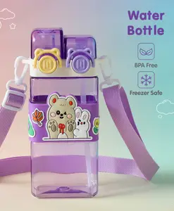 Fab N Funky Bear Print Leak Proof Sipper Bottle Purple - 550 ml