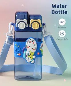 ZOE Rabbit Print Leak Proof Sipper Bottle Blue - 550 ml
