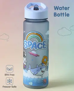 Fab N Funky Sipper Bottle with Space Theme Print Blue - 700 ml