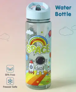 Fab N Funky Sipper Bottle with Space theme Print Green - 700 ml