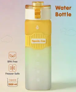Fab N Funky BPA Free Sports Water Bottle Yellow - 750 ml