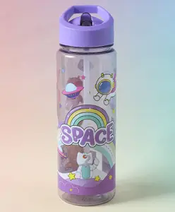 Fab N Funky Sipper Bottle with Space theme Print Purple - 700 ml