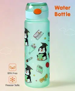Fab N Funky Sipper Bottle with Penguin Print Green - 650 ml