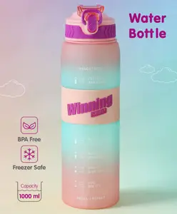 Fab N Funky Sports Bottle with Winning Print Light Purple - 1000 ml