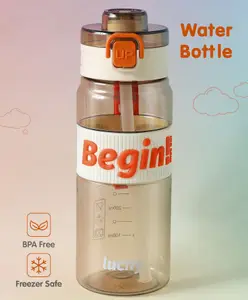 Fab N Funky BPA Free Sports Water Bottle White - 710 ml