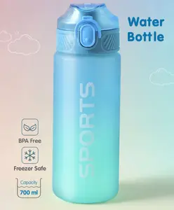 Fab N Funky Sports Water Bottle With Sports Print Blue - 700 ml