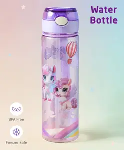 ZOE ZEO Sipper Bottle with Unicorn Print Purple - 600 ml